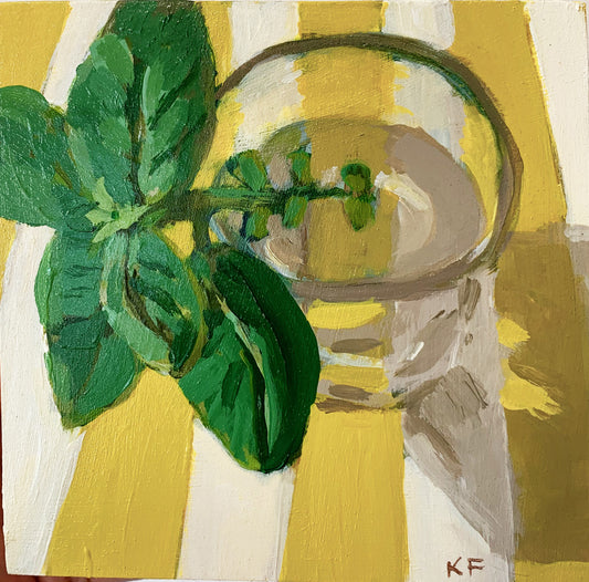 Basil and Yellow Stripes