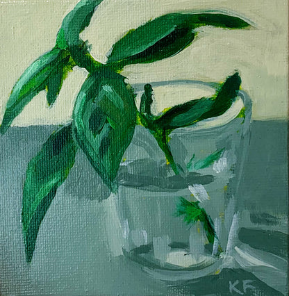 Basil in a glass